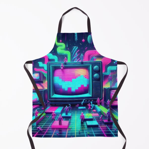 Item preview, Neon colored television set pattern 90s arcade,Vintage Posters,vintage 90s designed and sold by Expressions-Sel.