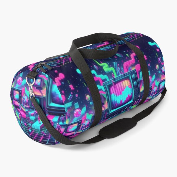 Item preview, Neon colored television set pattern 90s arcade,Vintage Posters,vintage 90s designed and sold by Expressions-Sel.