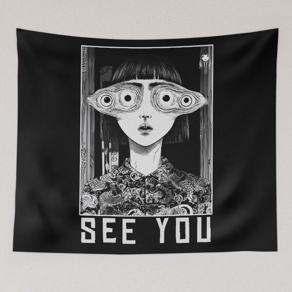 Item preview, See You  - black and white horror manga anime girl designed and sold by ForsakenFrames.