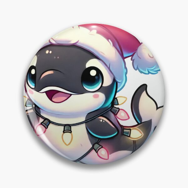 Item preview, Christmas Orca in Santa Hat with Holiday Lights designed and sold by lubushop1.