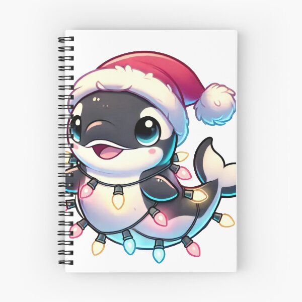 Item preview, Christmas Orca in Santa Hat with Holiday Lights designed and sold by lubushop1.