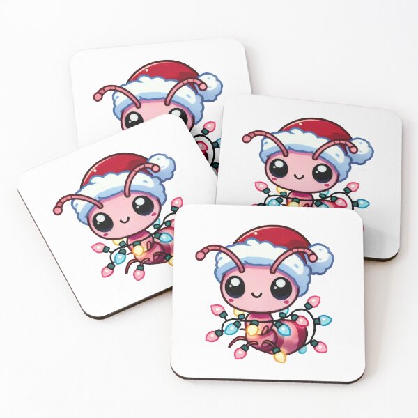 Item preview, Kawaii Christmas Ant with Santa Hat and Holiday Lights designed and sold by lubushop1.