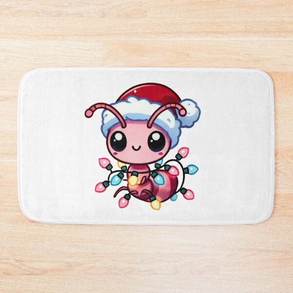 Item preview, Kawaii Christmas Ant with Santa Hat and Holiday Lights designed and sold by lubushop1.