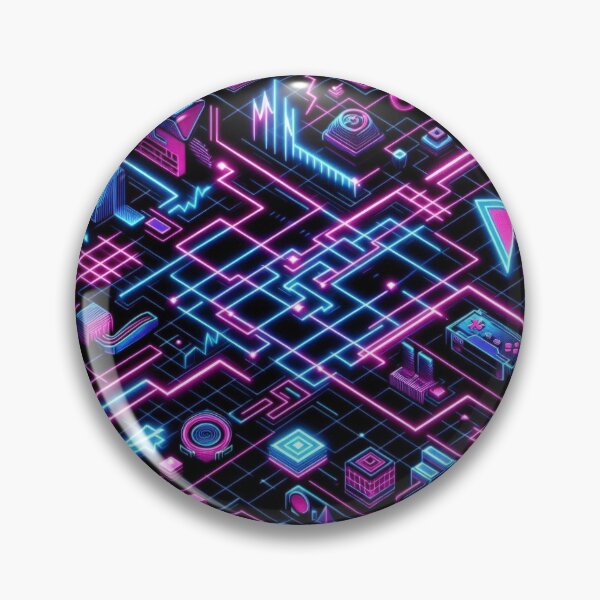 Item preview, neon Graphics Lines pattern 90s arcade,Vintage Posters,vintage 90s designed and sold by Expressions-Sel.