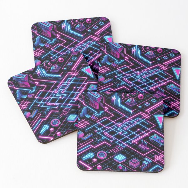 Item preview, neon Graphics Lines pattern 90s arcade,Vintage Posters,vintage 90s designed and sold by Expressions-Sel.