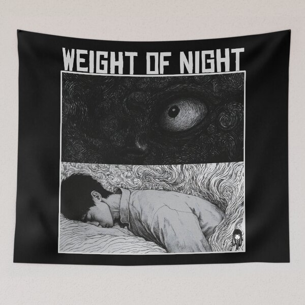 Item preview, The Weight of Night - black and white horror manga anime designed and sold by ForsakenFrames.