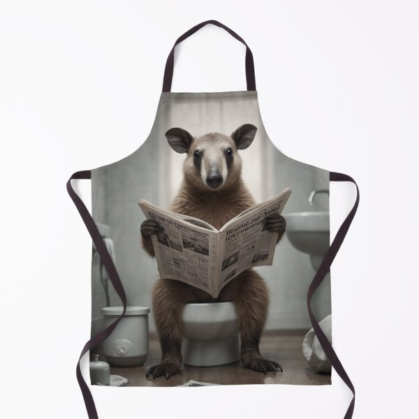 Aperçu de l'œuvre Fourmilier drôle lisant le journal sur les toilettes créée et vendue par vk09.
