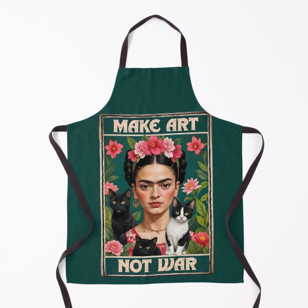Item preview, Vintage  Decor Frida Kahlo art  Black cat and  flowers designed and sold by TeeARTHY.