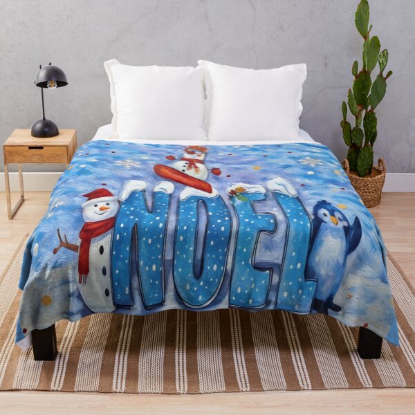 Item preview, Festive Noel Snowman & Penguin Winter Scene designed and sold by gleefulme.