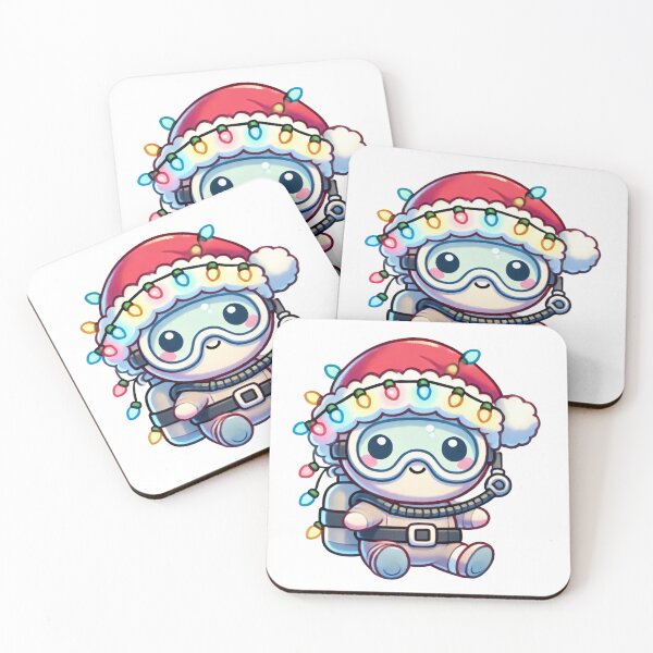 Item preview, Cute Christmas Astronaut with Santa Hat and Lights designed and sold by lubushop1.