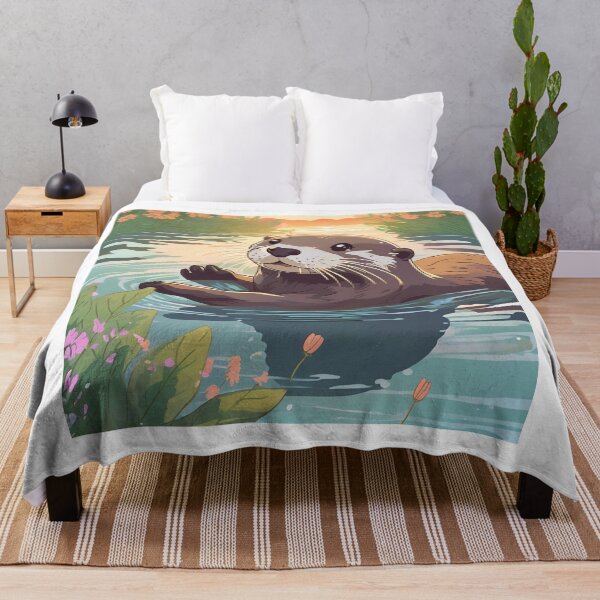 Item preview, Otter at sunset designed and sold by Lilou13Magasin.