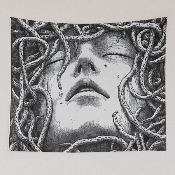 Item preview, Rooted in Darkness - black and white horror manga anime girl designed and sold by ForsakenFrames.
