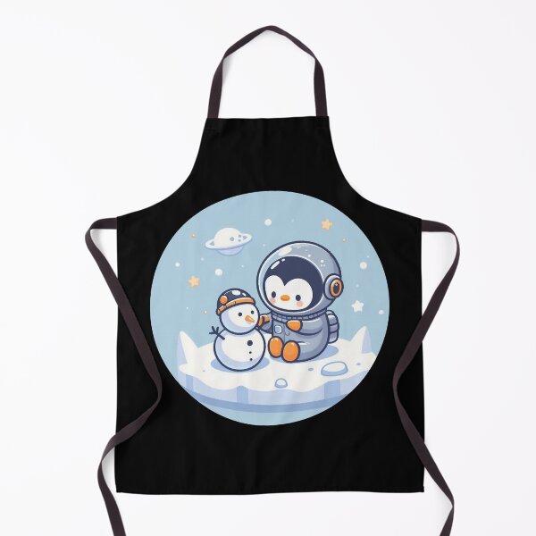 Item preview, Penguin and Snowman in Space - Black designed and sold by ActRightToday.