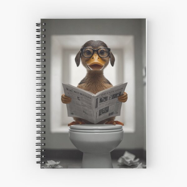 Item preview, Humorous Duck Reading Newspaper on Toilet designed and sold by vk09.