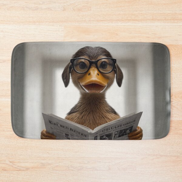 Item preview, Humorous Duck Reading Newspaper on Toilet designed and sold by vk09.