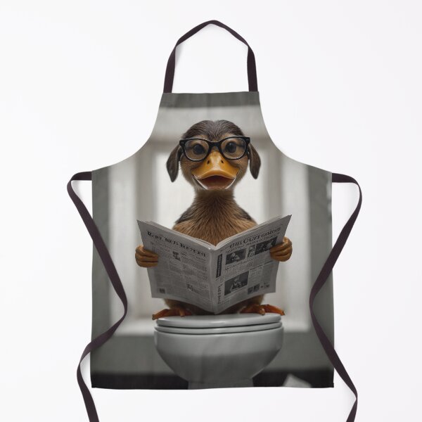 Item preview, Humorous Duck Reading Newspaper on Toilet designed and sold by vk09.
