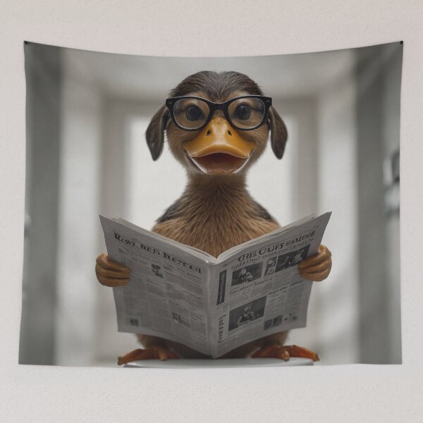 Item preview, Humorous Duck Reading Newspaper on Toilet designed and sold by vk09.