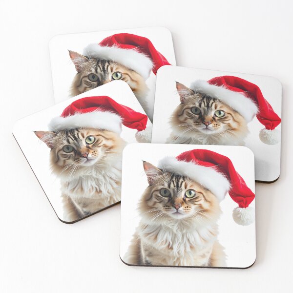 Item preview, Funny Turkish Van cat wearing Christmas hat designed and sold by LazyOwlStore.
