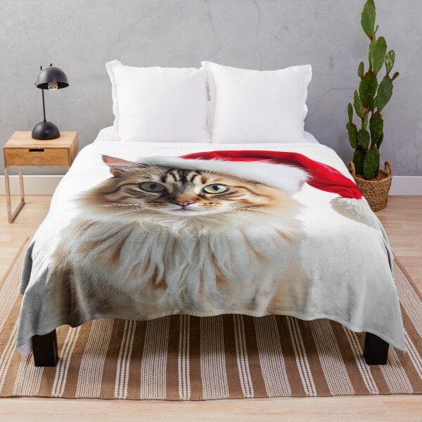 Item preview, Funny Turkish Van cat wearing Christmas hat designed and sold by LazyOwlStore.