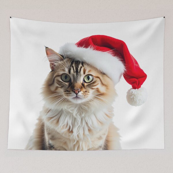 Item preview, Funny Turkish Van cat wearing Christmas hat designed and sold by LazyOwlStore.