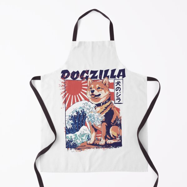 Item preview, Dogzilla Shiba Inu Wave - Retro Japanese Inspired Dog Art designed and sold by DrawHandArt.