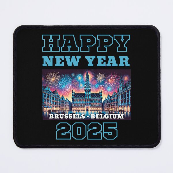 Item preview, Happy New Year 2025 - Brussels - Blue Edition designed and sold by Manic Merch Designs.