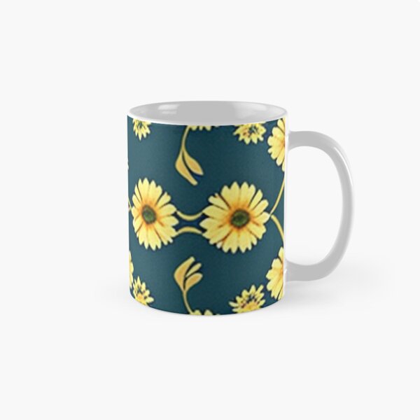 Item preview, Yellow Flowers on a Dark Blue Background. Quiet Joy designed and sold by Art in Bloom.