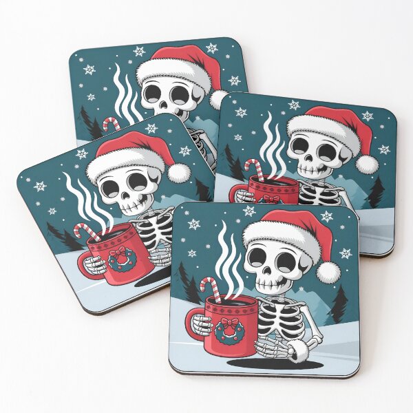Item preview, Christmas Skeleton Drinking Coffee designed and sold by SRXTees.