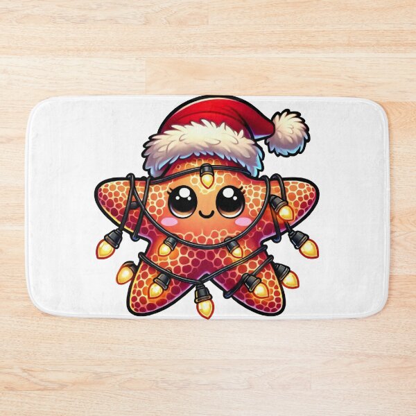 Item preview, Starfish in Santa Hat with Christmas Lights designed and sold by AIARTIST1.