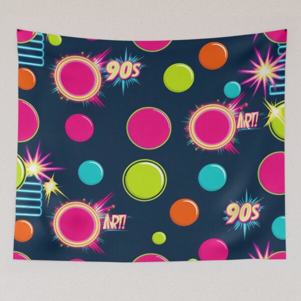 Item preview, neon Retro Colored circles pattern 90s arcade,Vintage Posters,vintage 90s designed and sold by Expressions-Sel.