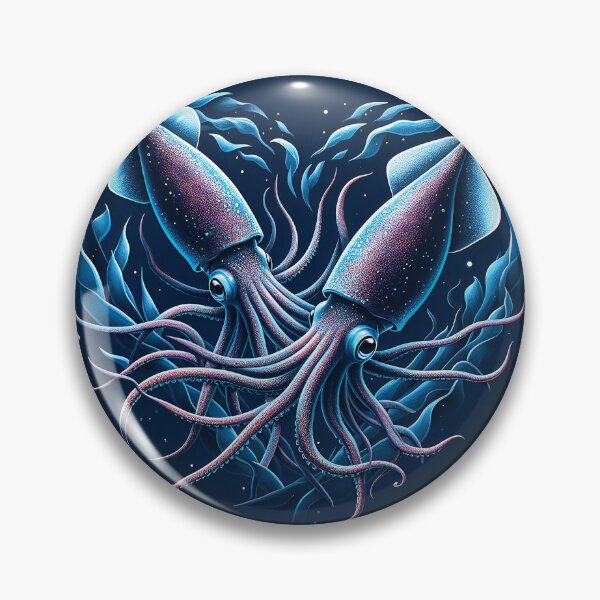 Item preview, Enchanted Squids Amidst Seaweed: A Spectacular Design designed and sold by EcoArtShop.