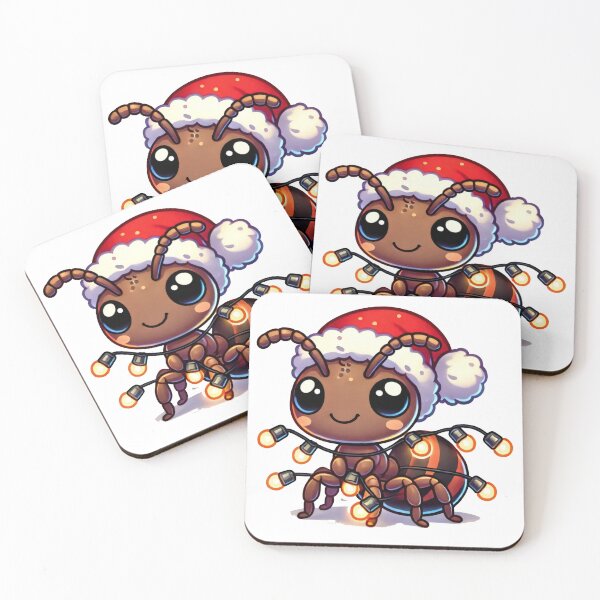 Item preview, Christmas Ant in Santa Hat with Festive Lights designed and sold by AIARTIST1.