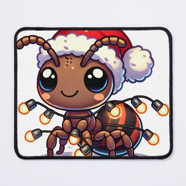 Item preview, Christmas Ant in Santa Hat with Festive Lights designed and sold by AIARTIST1.