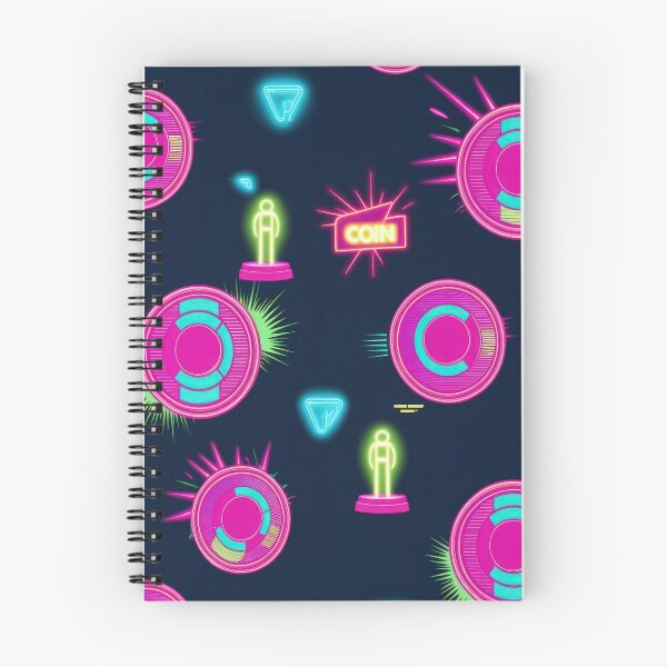 Item preview, neon Retro Pink Coins pattern 90s arcade,Vintage Posters,vintage 90s designed and sold by Expressions-Sel.