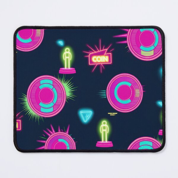 Item preview, neon Retro Pink Coins pattern 90s arcade,Vintage Posters,vintage 90s designed and sold by Expressions-Sel.