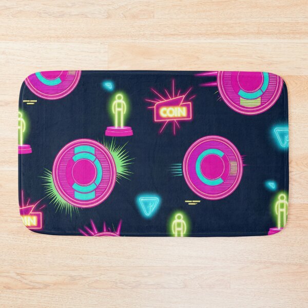 Item preview, neon Retro Pink Coins pattern 90s arcade,Vintage Posters,vintage 90s designed and sold by Expressions-Sel.