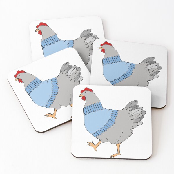Item preview, Grey Chicken wearing a Blue Sweater designed and sold by Sweet-Stitches.