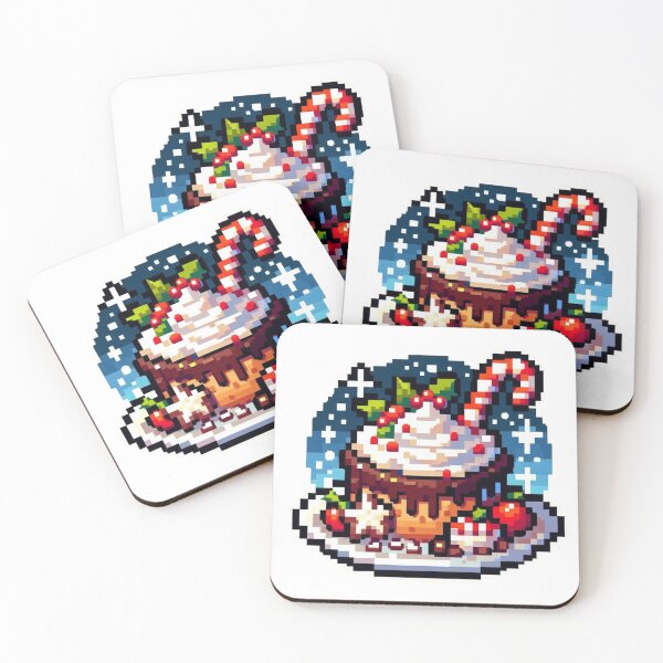 Item preview, Christmas cake, Pixel Art, Snowman, dessert, delicious food, Santa Claus, winter season, home sweet home, foodies, christmas holiday designed and sold by Sugar Wisdom .