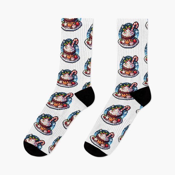 Item preview, Christmas cake, Pixel Art, Snowman, dessert, delicious food, Santa Claus, winter season, home sweet home, foodies, christmas holiday designed and sold by Sugar Wisdom .