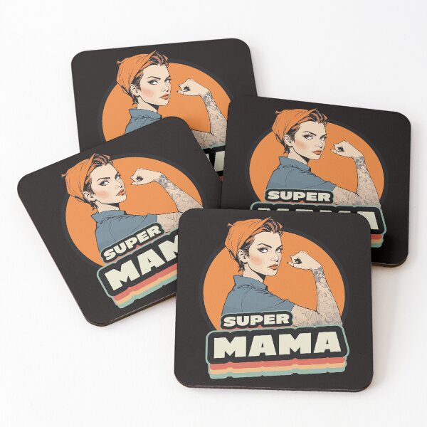 Item preview, Super Mama Empowerment Retro Art – Perfect for Mother’s Day designed and sold by DrawHandArt.