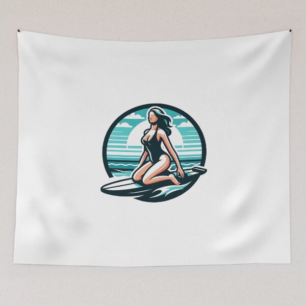 Item preview, surfing wave in ocean enjoying holidays designed and sold by vectorillus.
