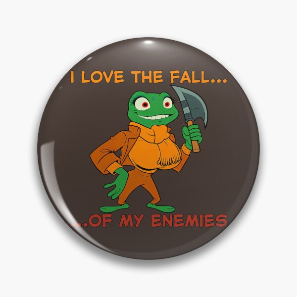 Item preview, I Love the Fall... of My Enemies – Busty Furry Frog with Axe designed and sold by BaxInke.