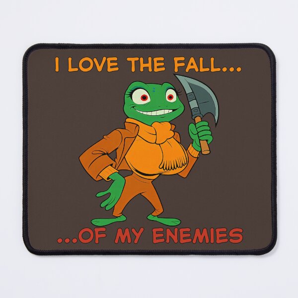 Item preview, I Love the Fall... of My Enemies – Busty Furry Frog with Axe designed and sold by BaxInke.