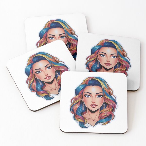 Item preview, Woman with colorful hair designed and sold by ArthieArts.