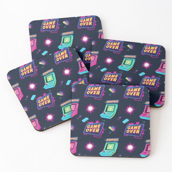 Item preview, neon Retro The game is over pattern on a dark background 90s arcade,Vintage Posters,vintage 90s designed and sold by Expressions-Sel.
