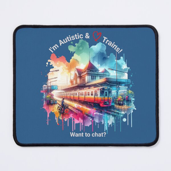Item preview, Hi! I'm Autistic & love trains. Want to chat? designed and sold by MamaShepShop.