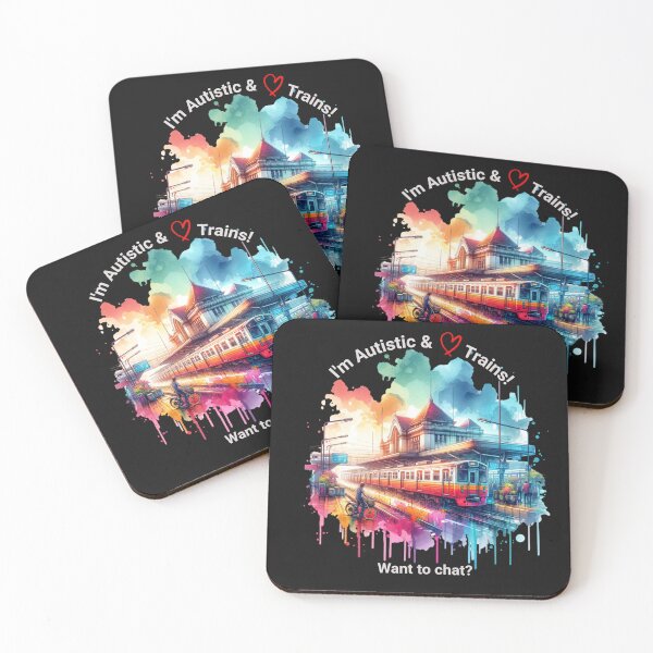 Item preview, Hi! I'm Autistic & love trains. Want to chat? designed and sold by MamaShepShop.