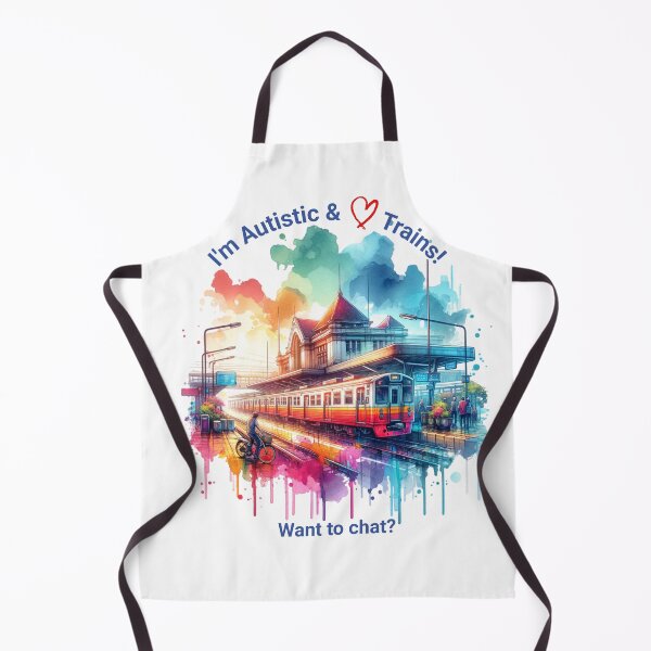 Item preview, Hi! I'm Autistic & love trains. Want to chat? designed and sold by MamaShepShop.