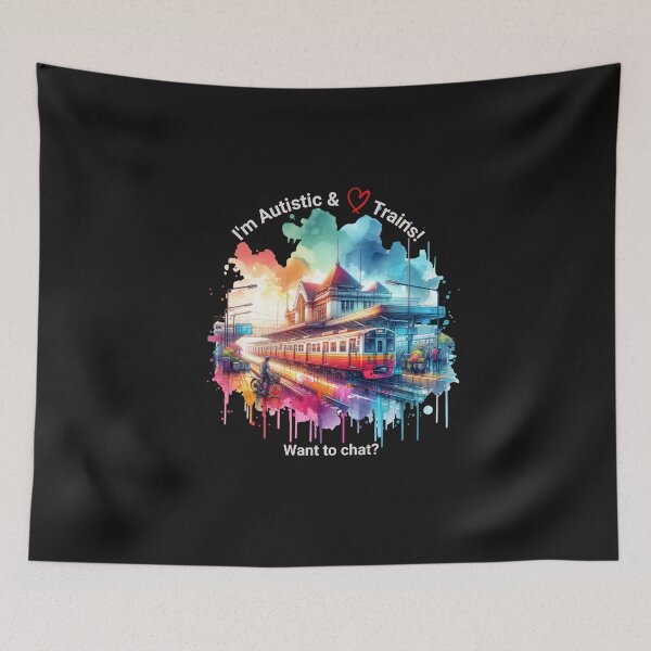Item preview, Hi! I'm Autistic & love trains. Want to chat? designed and sold by MamaShepShop.