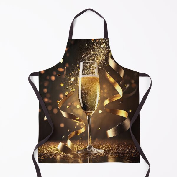 Item preview, A flute of Sparkling wine sparkling with festive confetti and gold ribbons designed and sold by homydesign.